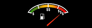 Gráfica de un indicador de combustible para automóviles