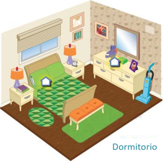 Sección representativa de un dormitorio