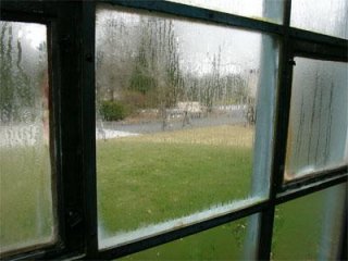 image of condensation on a living room window