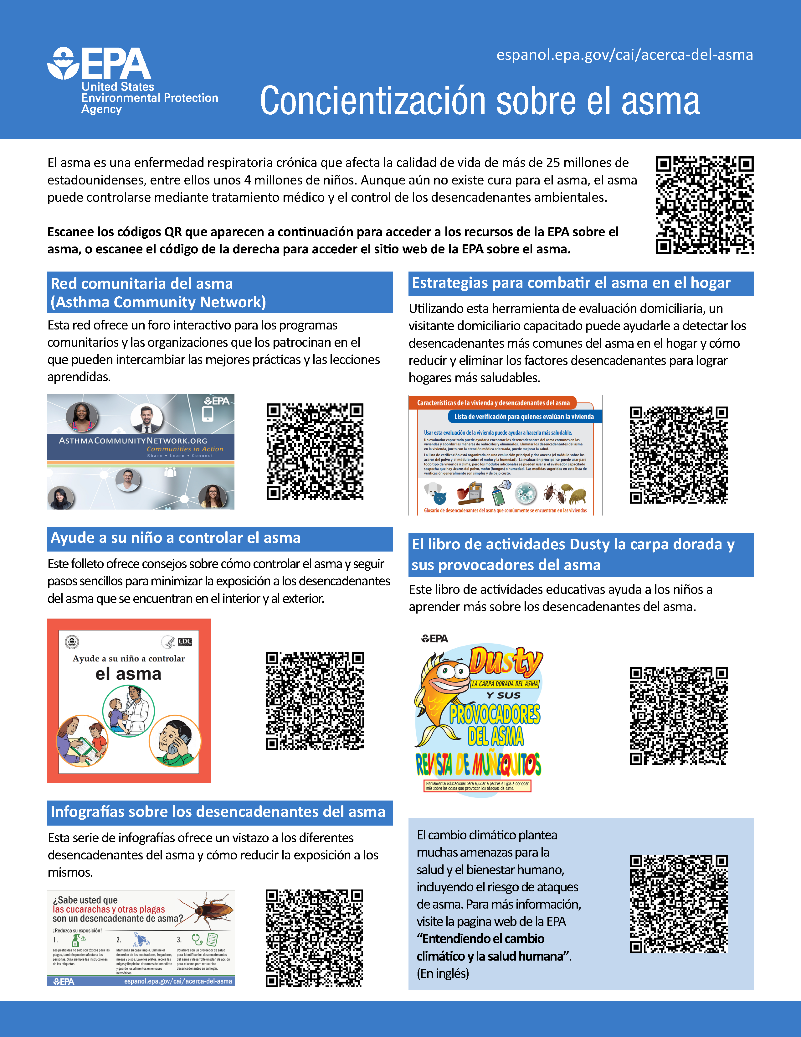 image of the Spanish Asthma QR Code One-Pager