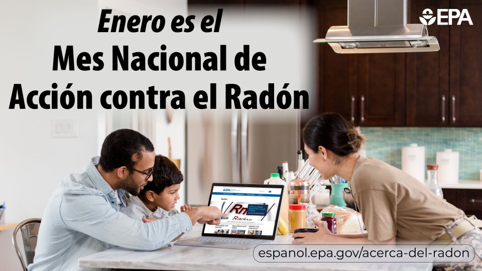 Image of family looking at EPA's Radon Webpage