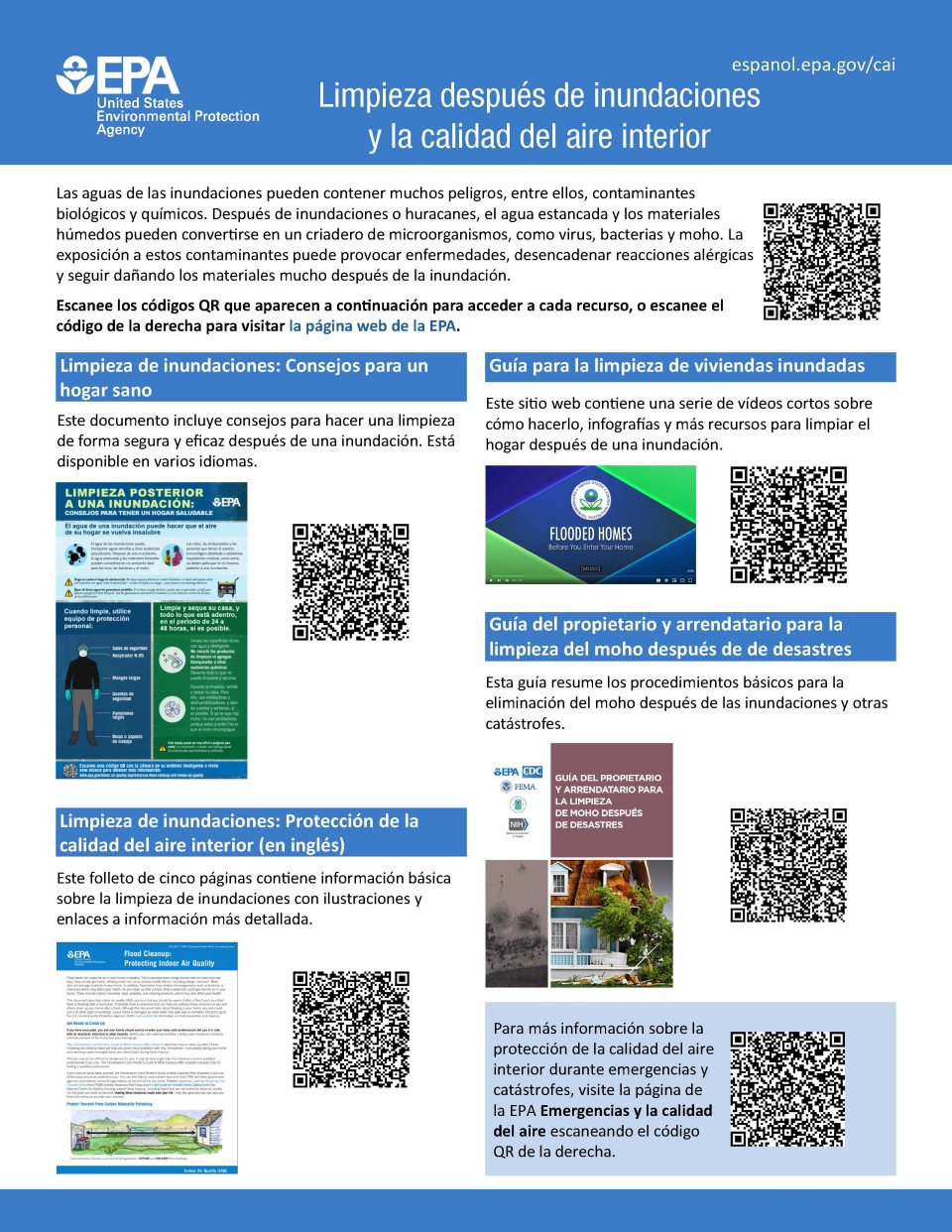 QR Code 1-pager Resources for Flood Cleanup