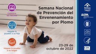 bebe que gatea Semana Nacional de Prevencion del Envenenimiento por Plomo